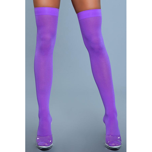 Halterlose Nylonstrümpfe – Lila