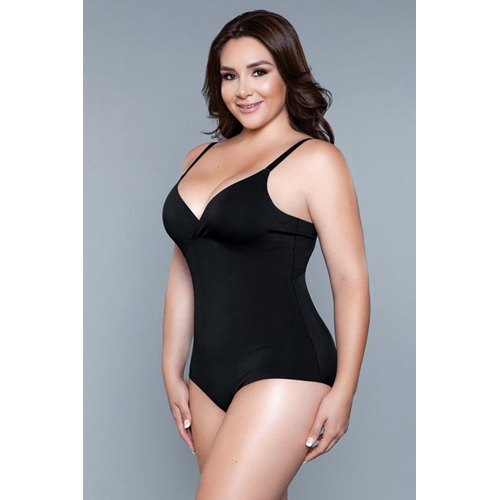 What Waist korrigierender Bodysuit – Schwarz