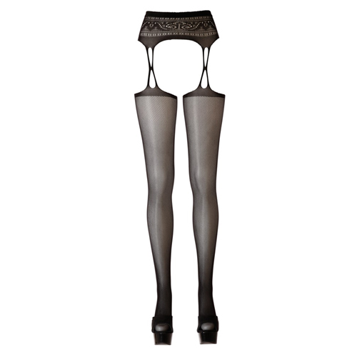 Jarretelgordel Met Netkousen – Zwart