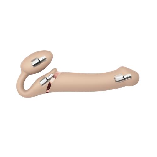 Strap On Me – Strapless Vibrerende Voorbind Dildo – Maat L – Beige