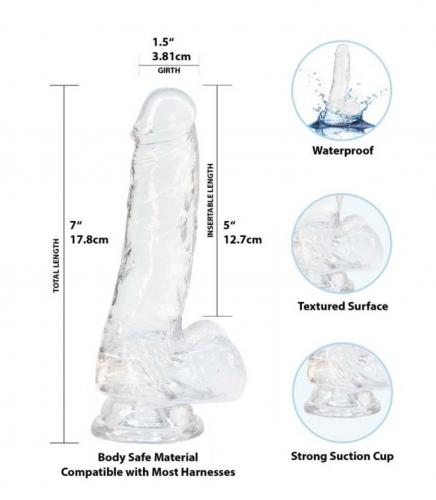 Crystal Addiction – Transparenter Dildo – 18 cm