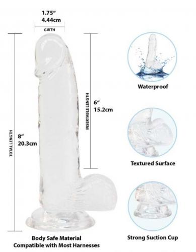 Crystal Addiction – Transparenter Dildo – 19 cm
