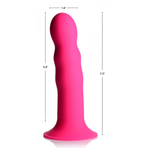 Squeeze-It gewellter Dildo – Rosa