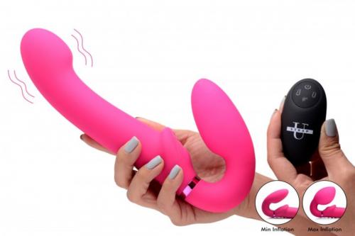 G-Pulse Vibrierender halterloser Dildo mit Fernbedienung – Rosa