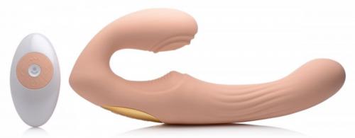 U-Pulse Vibrierender halterloser Strap-on aus Silikon