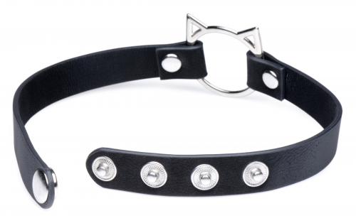 Kinky Kitty Ring Slim Choker – Schwarz