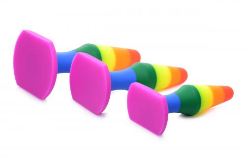 Rainbow 3-teiliges Analplug-Set aus Silikon