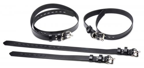 4-teiliges Leder-Bondage-Gurtzeug-Set
