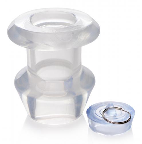 Heller transparenter Analplug mit Stopper – mittel