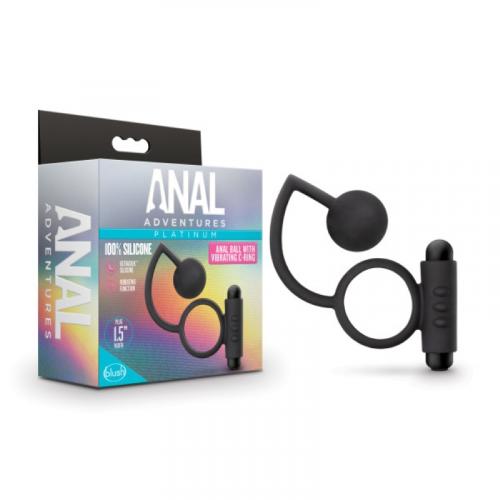 Anal Adventures – Platinum – Analkugel mit vibrierendem Penisring