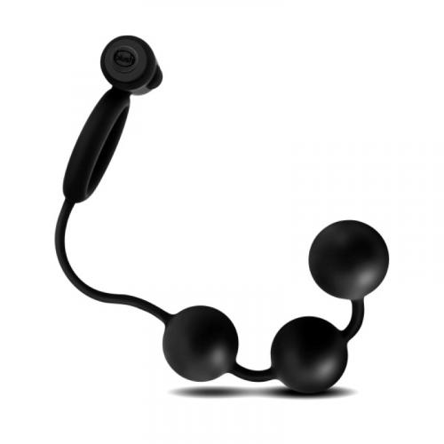 Anal Adventures Platinum – Analperlen mit vibrierendem Penisring