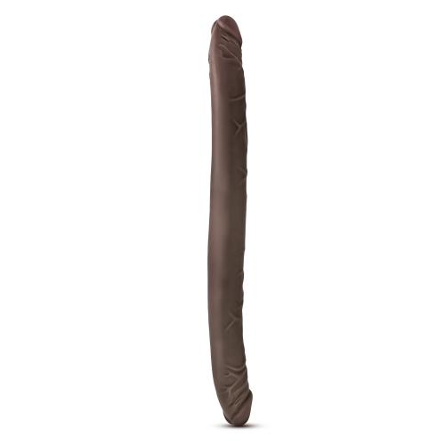 Dr. Skin – Realistischer Doppeldildo mit Saugnapf 40,6 cm – Schokolade