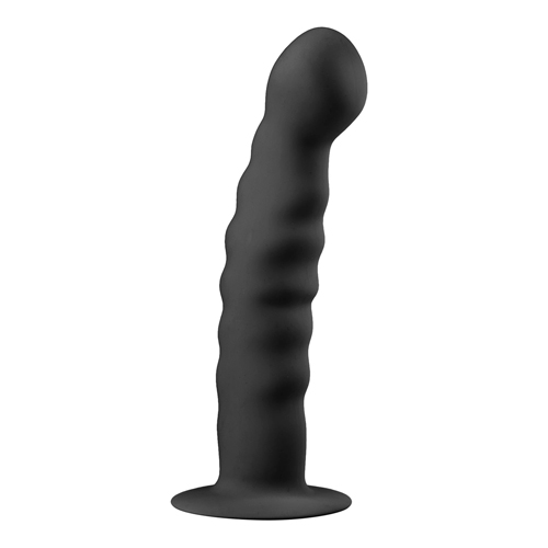 Saugnapf-Dildo aus Silikon – Schwarz