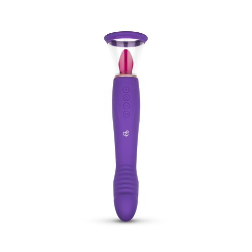 Pleasure Pump mit G-Punkt Vibrator – Violett