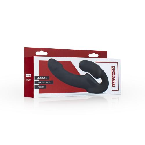 No-Parts – Morgan halterloser Strap-On Dildo – 22 cm – Schwarz