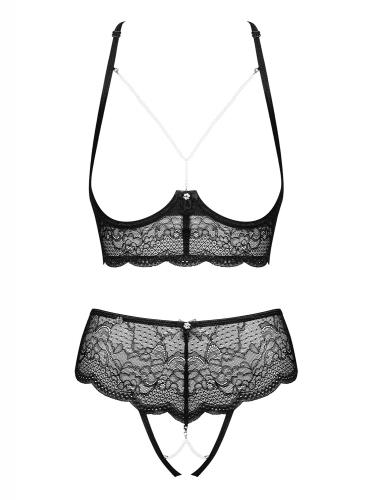 Pearlove 2-teiliges BH-Set mit offenen Cups und Perlen