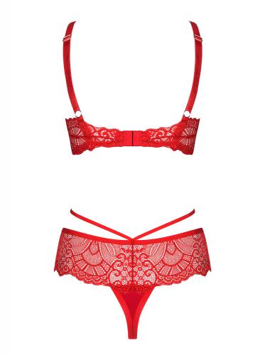 Loventy 2-teiliges Spitzen-BH-Set – Rot