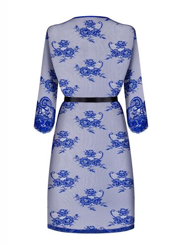 Kobaltfarbener Kimono aus Spitze – Blau