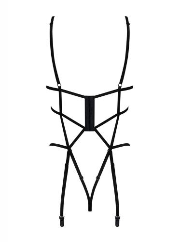 Badossa Offener Bodysuit – Schwarz