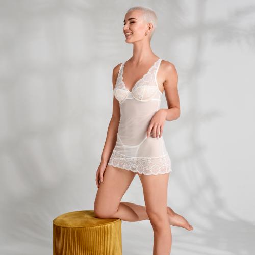 Chemise & Tanga – Weiß