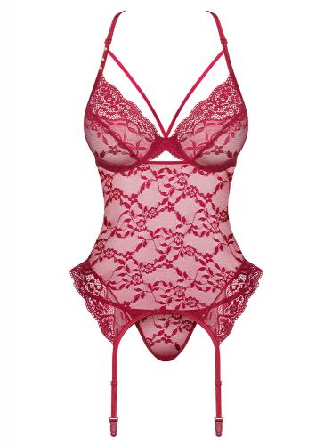 Ivetta Kanten Jarreteltop Met String – Rood