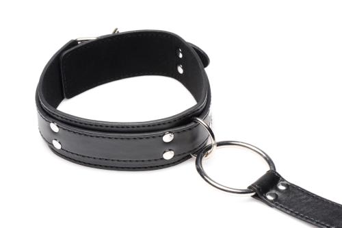 Halsband mit Manschetten Fessel-Set – Schwarz